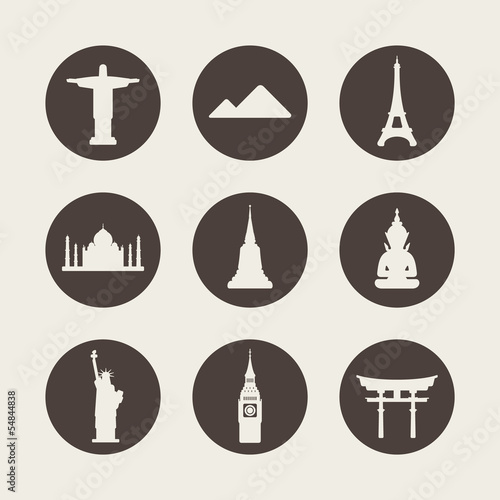 Travel destinations icons