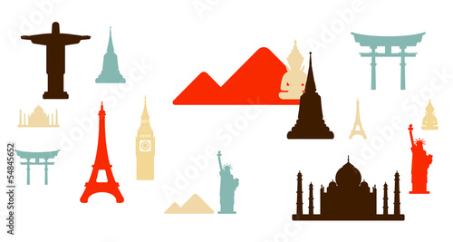 World famous monuments background