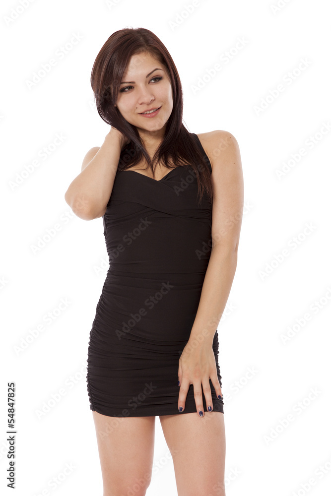 Hot woman in a little black dress. Hot woman in a little black dress.