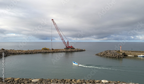 Work in progress protecting a small harbor in the Azores © Naj