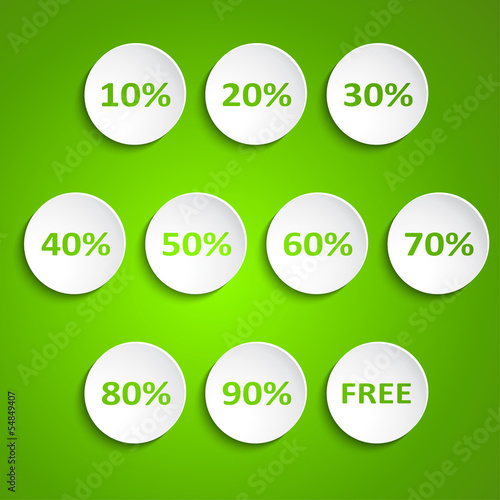 Set of simple vector round wheels with discounts