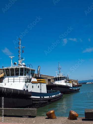 Tug Boats Docked in San Francisco California USA