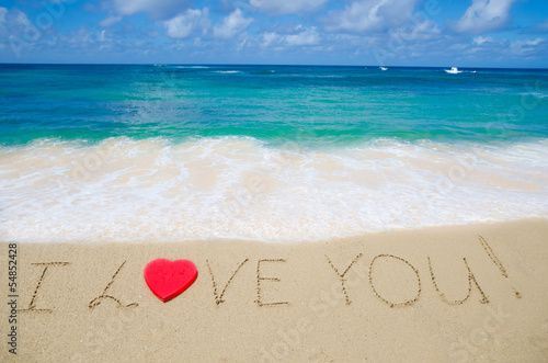 Sign "I Love You" on the beach