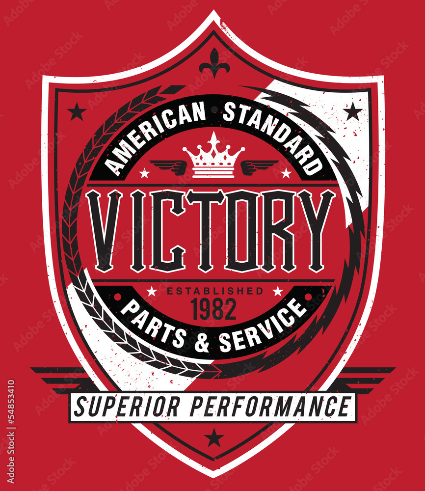 Obraz premium Vintage Americana Style Victory Label Vector