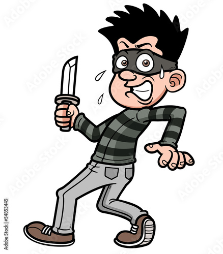 Vector illustration of cartoon thief