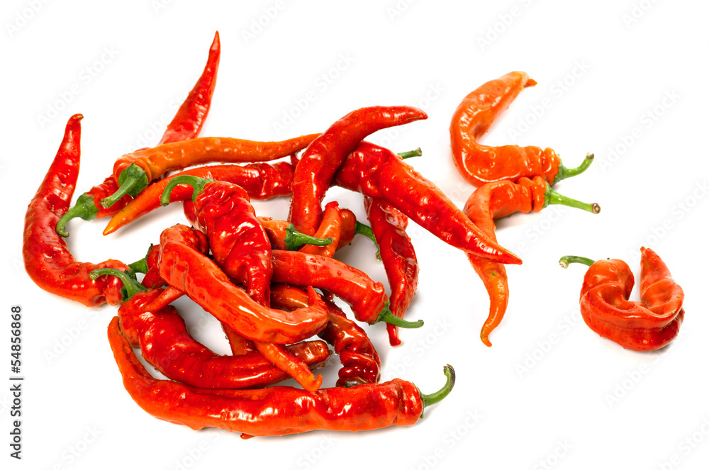 Wet red chili peppers Wet red chili peppers