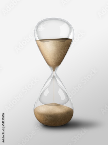Hourglass isolated object. Simple sand glass clock