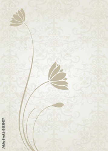 Fototapeta Naklejka Na Ścianę i Meble -  water lilies, wedding card design, India