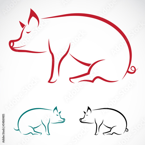 Vector image of an pig