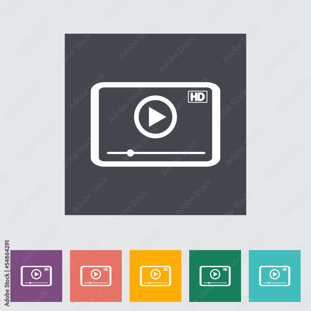 Video player flat icon. Video player flat icon.