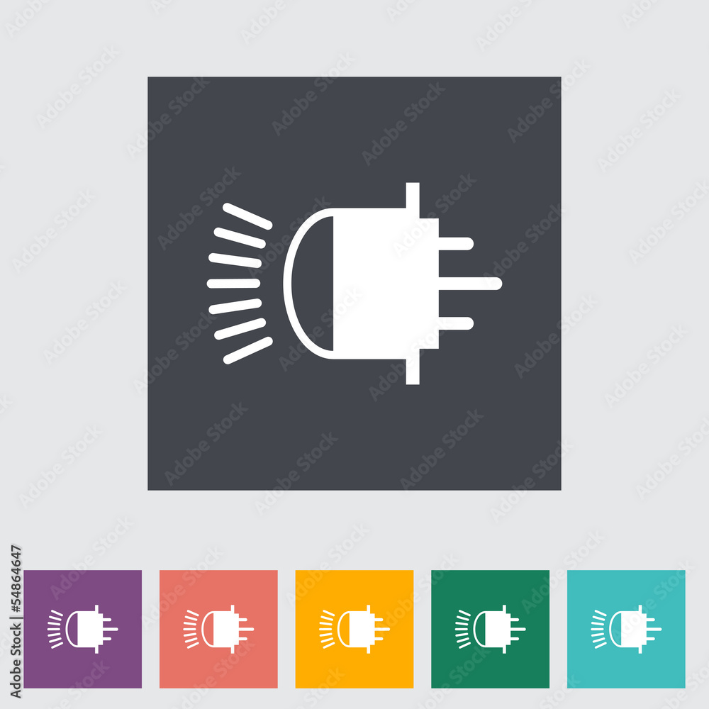 Xenon car lamp flat icon Xenon car lamp flat icon