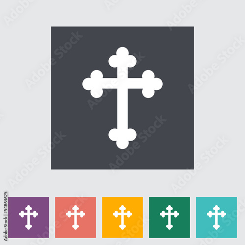 Cross single flat icon.