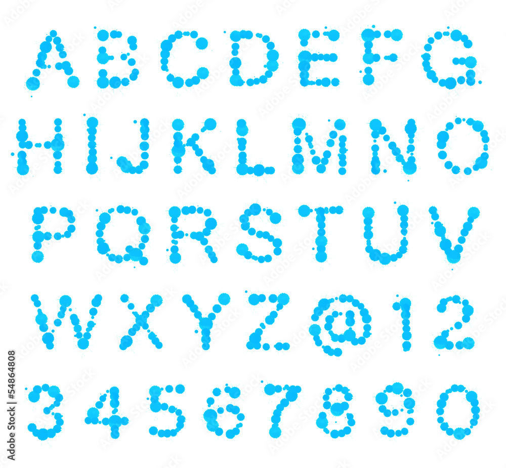 ABC alphabet made of blot spots ABC alphabet made of blot spots