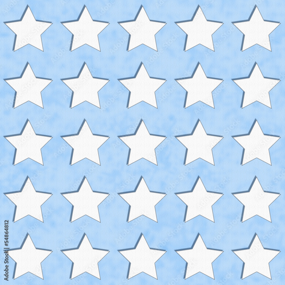 Blue and White Star Fabric Background Blue and White Star Fabric Background