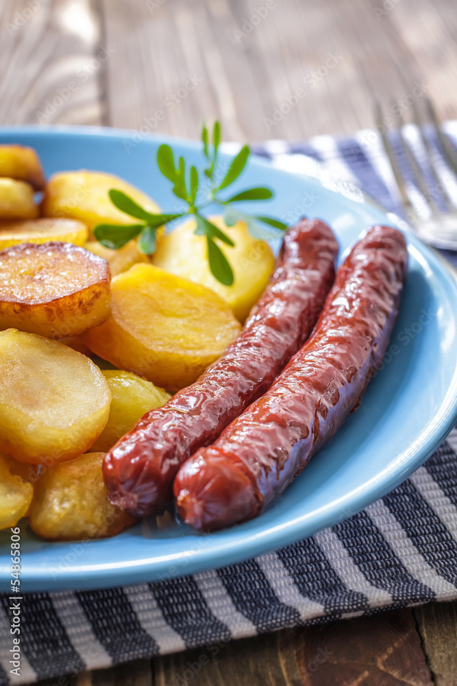Sausages with potato Sausages with potato