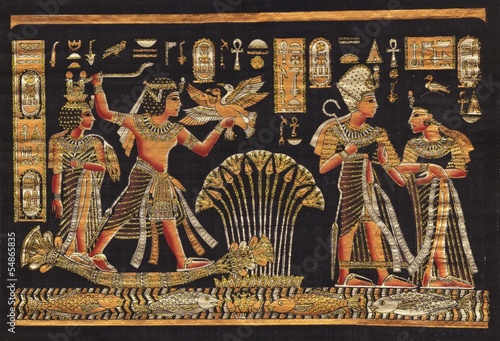 Starożytny czarny egipski papirus