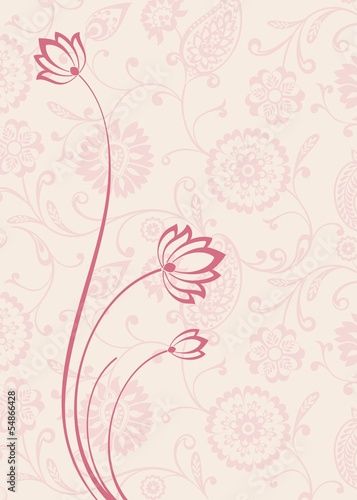 Fototapeta Naklejka Na Ścianę i Meble -  water lilies, wedding card design, India