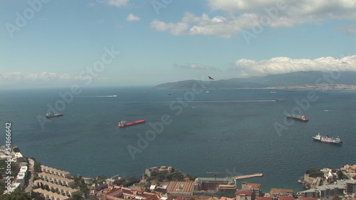 Ships in the strait of Gibraltar