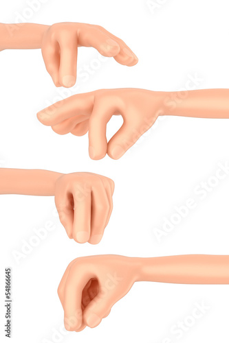 3d render of a hand picking or holding something