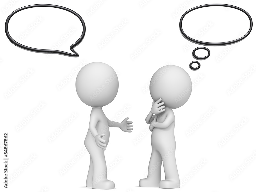 The Dude x 2 communicating. Think and Speech Bubbles. The Dude x 2 communicating. Think and Speech Bubbles.