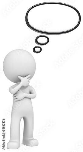 Think Bubble.The Dude and Think Bubble. Black, Copy space.