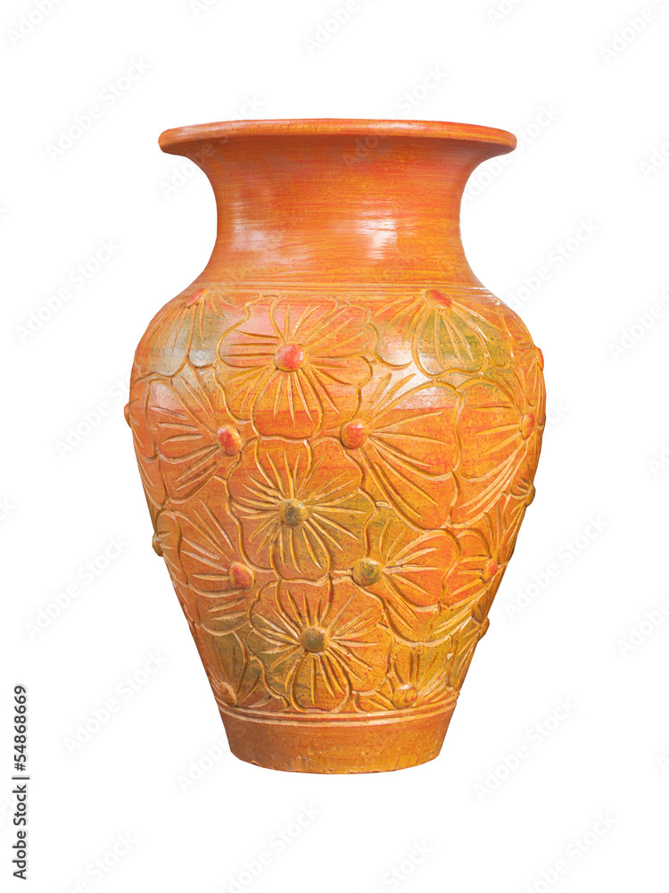 Fototapeta premium piękny garnek na białym tle biały do dekoracji