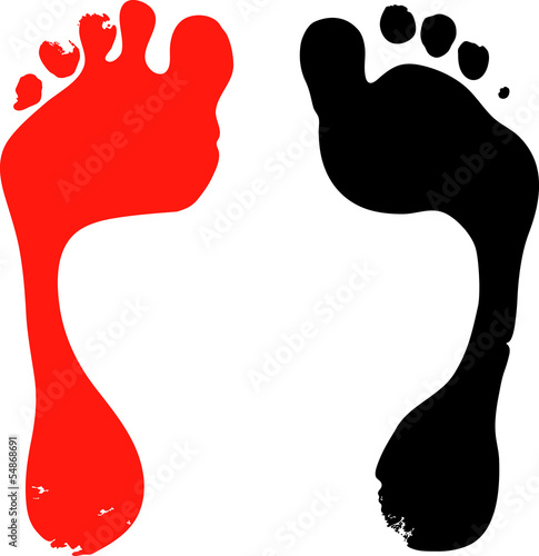 Two foot prints, vector illustration