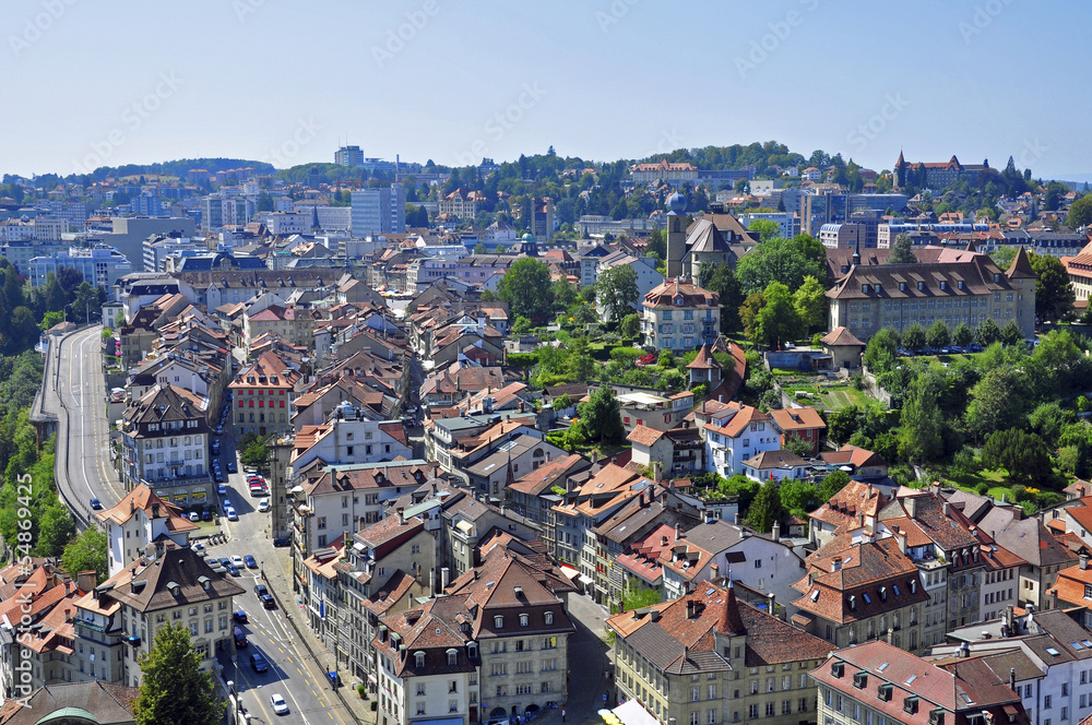 Fototapeta Fribourg cityscape