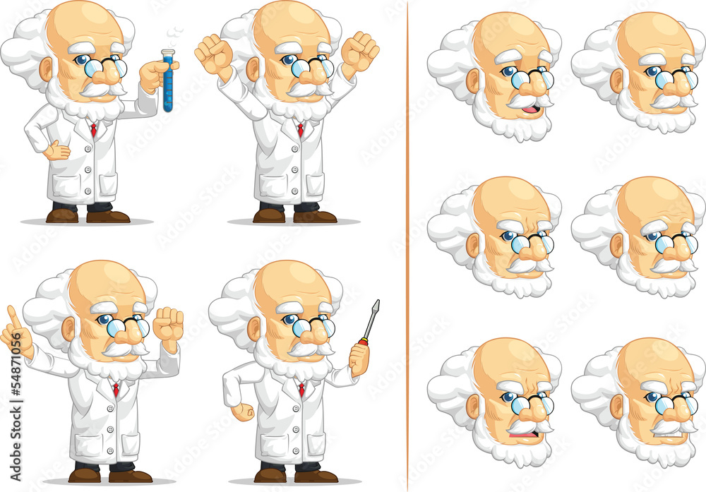 Fototapeta premium Scientist or Professor Customizable Mascot