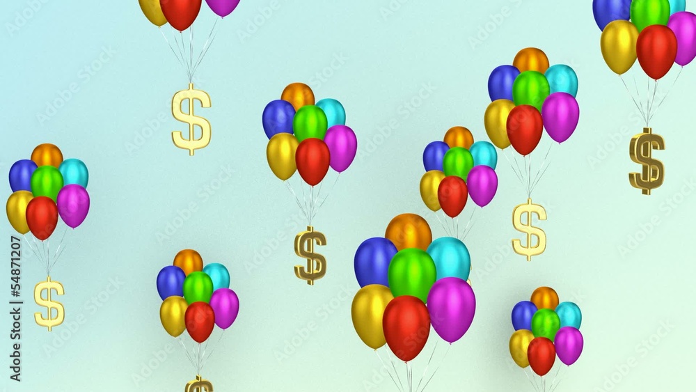 Dollar Signs With Balloons Dollar Signs With Balloons