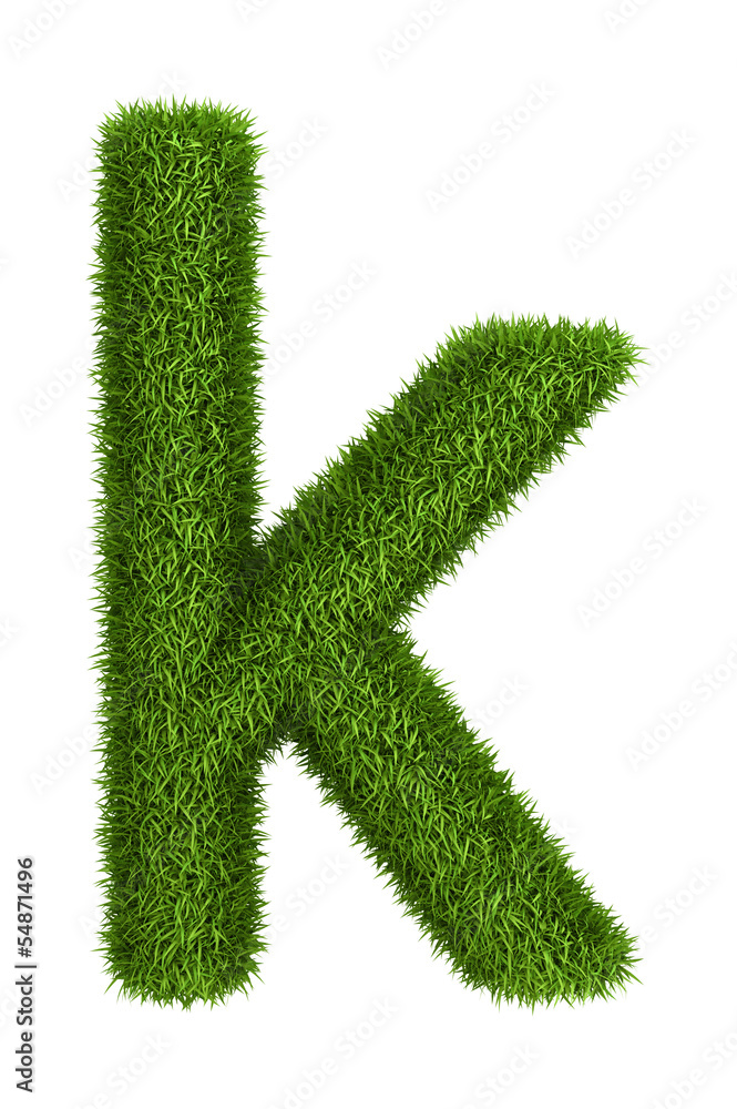 Natural grass letter k lowercase Natural grass letter k lowercase