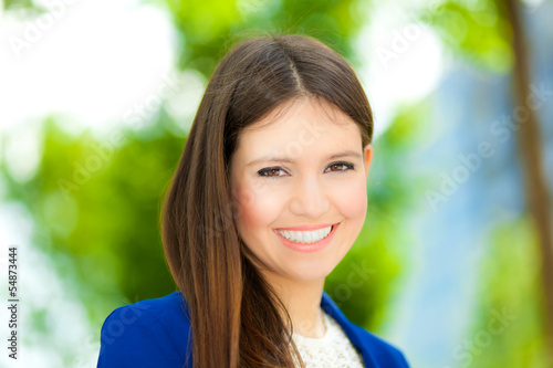 Smiling businesswoman outdoor