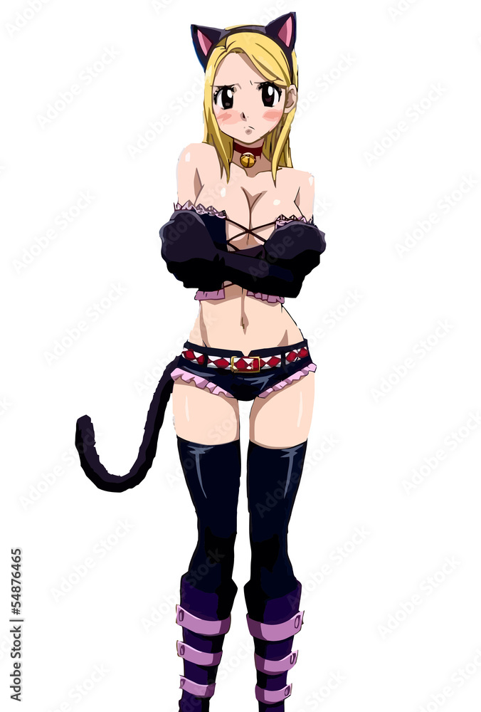 Cute Anime Cat Girl Stock Vector | Adobe Stock