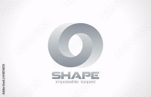 Logo fashion jewelry impossible looped shape. Vector.