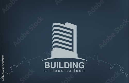 Logo skyscraper modern building. Real Estate logotype.