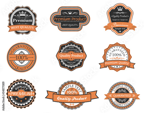 Set of retro premium labels