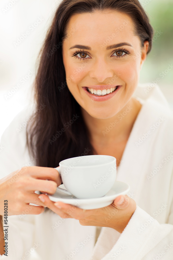 pretty woman drinking coffee