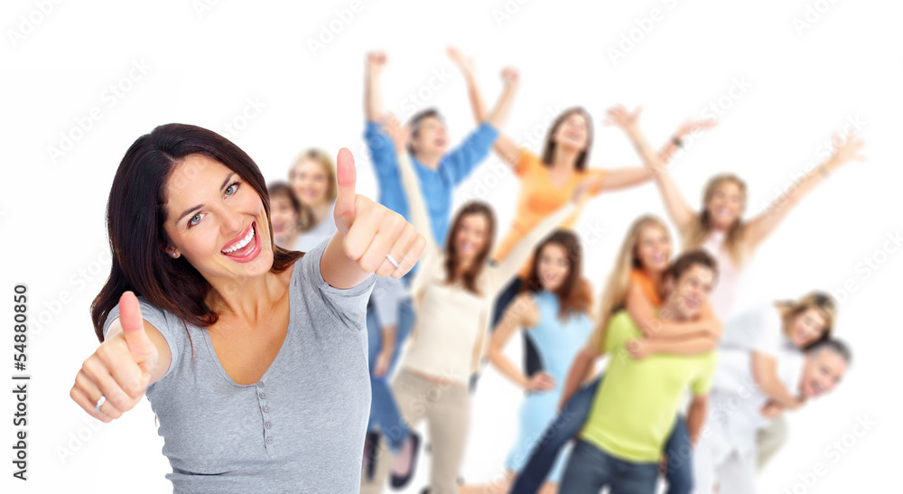 Young happy people group portrait. Young happy people group portrait.