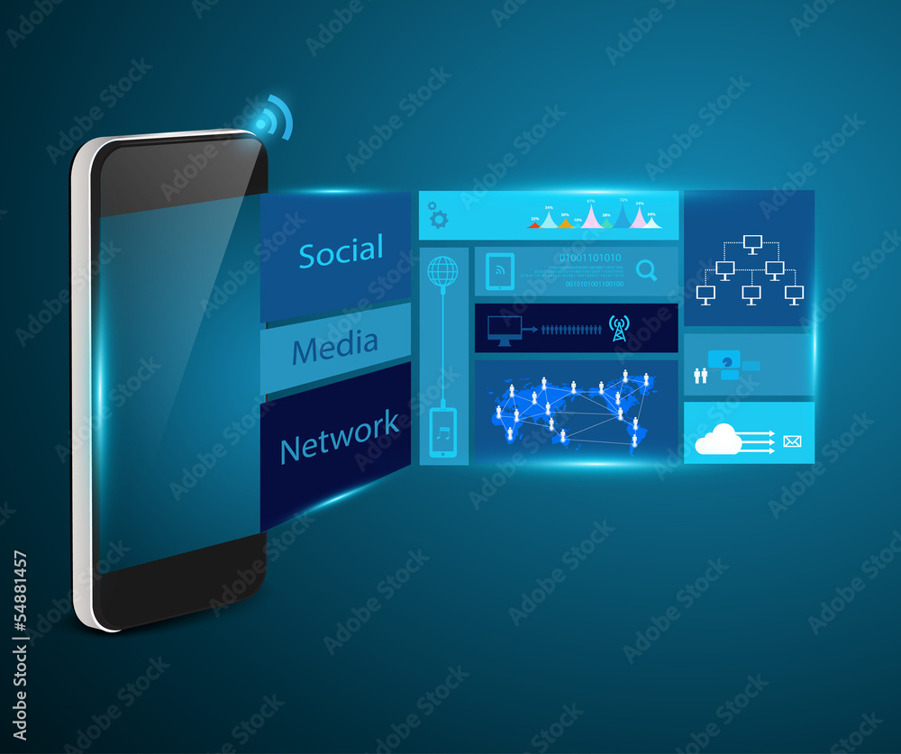 Vector technology business concept mobile phone