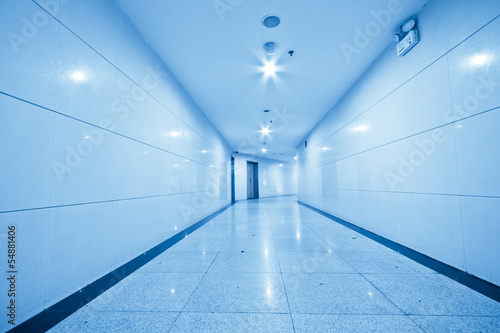 long corridor, modern building interiors