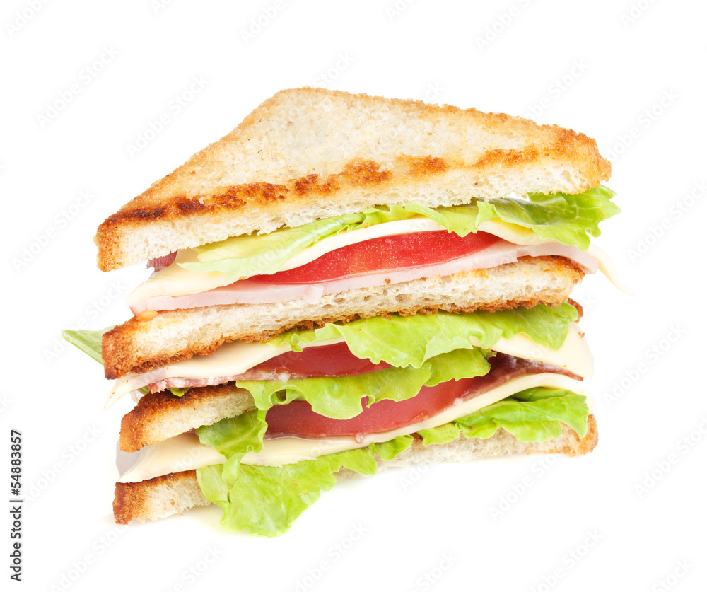 Toast sandwich with meat and vegetables Toast sandwich with meat and vegetables