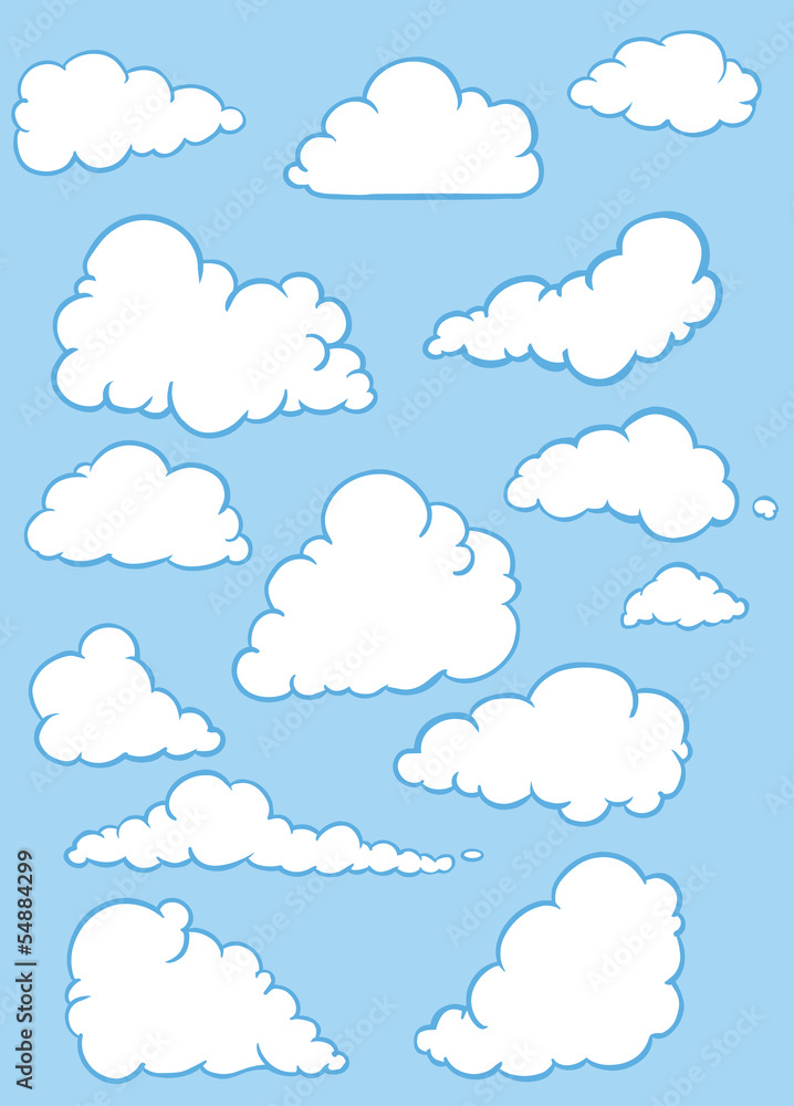 vector set of clouds