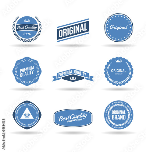 Set of premium quality badges and original labels (2).