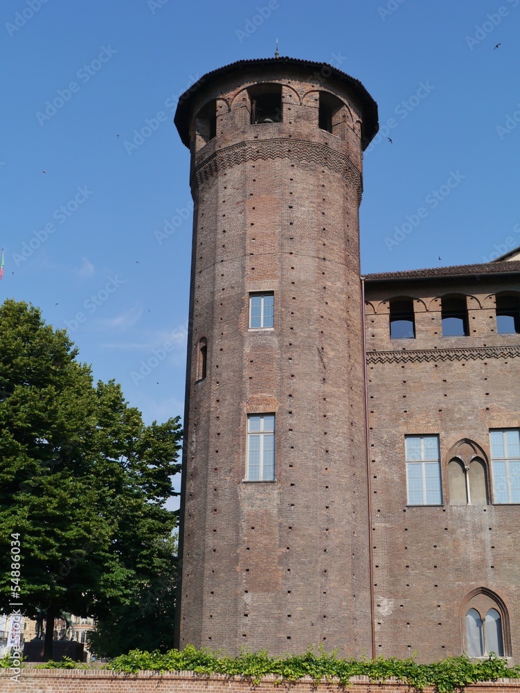 One of the towers of the Palace Madame in Turin