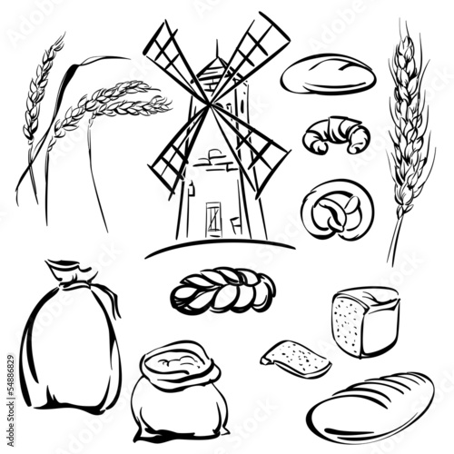 bread icons set vector  illustration