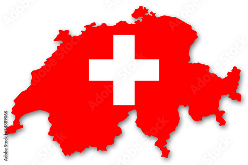 Carte / drapeau de la Suisse