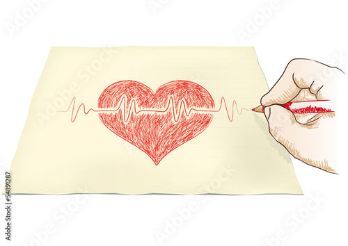 mano disegna cuore