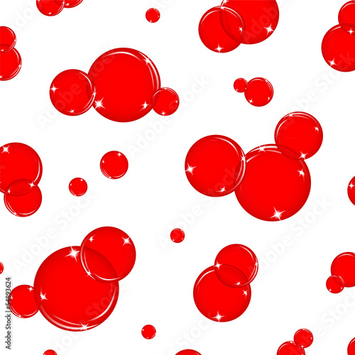 Red bubbles on a white background