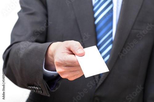 Giving business card