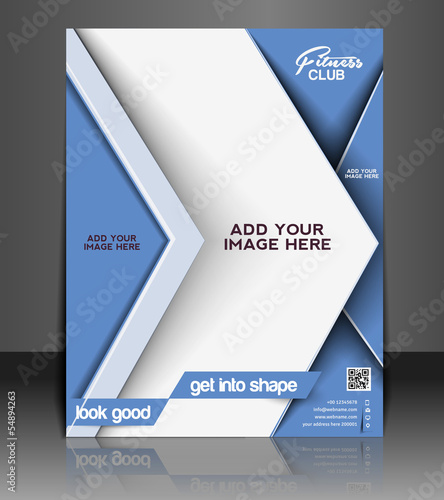 Vector Fitness Club Flyer, Magazine Cover & Poster Template
